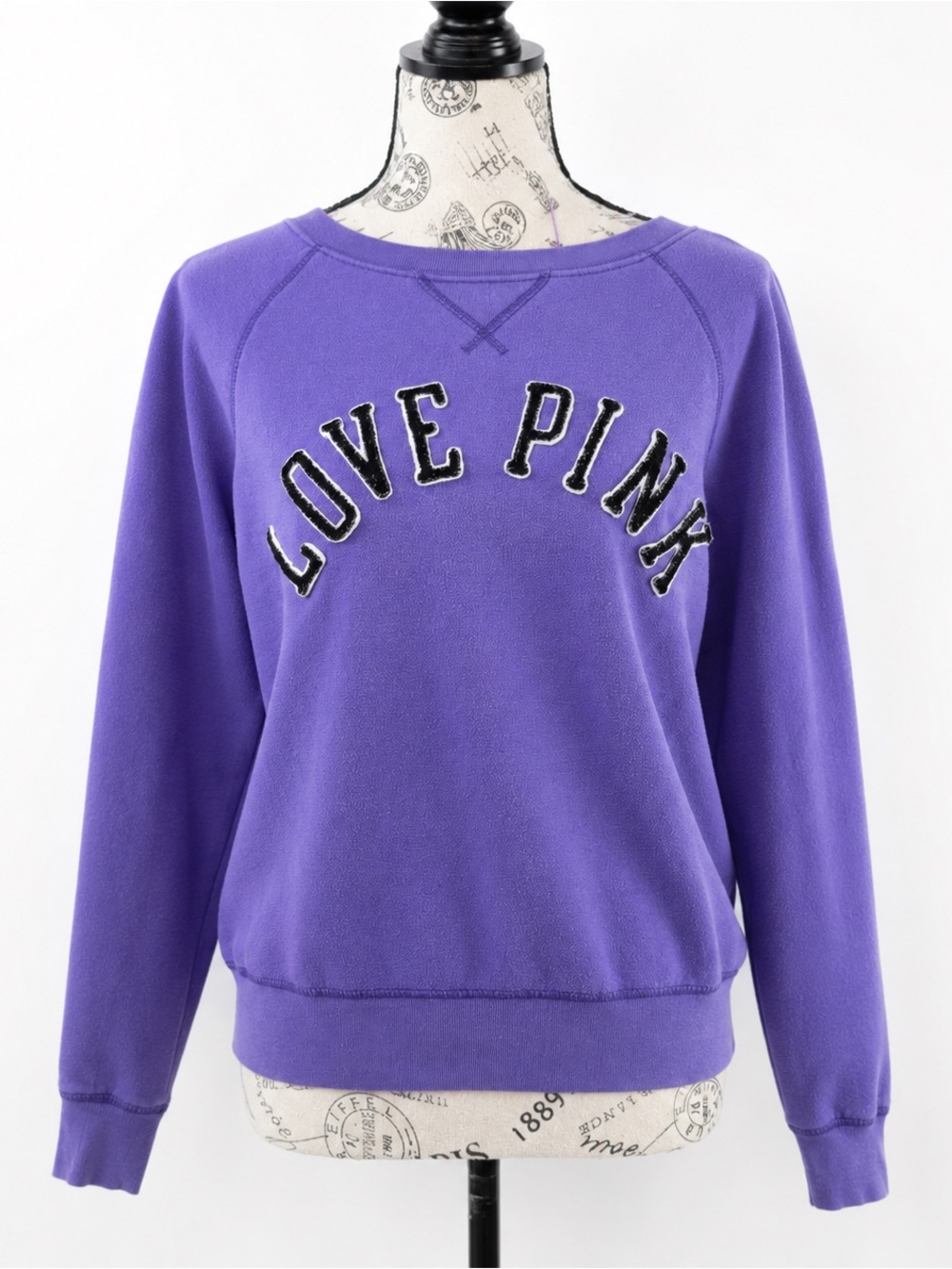 PINK Victoria's Secret Purple "LOVE PINK" Crewneck Sweatshirt